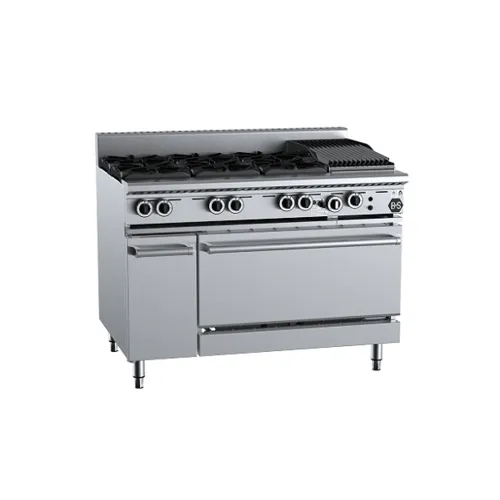 B&S Black Oven with Six Burners & 300mm Char Broiler OV-SB6-CBR3.