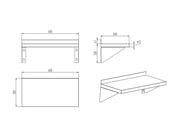 KitchenKnock Single Wall Shelf - flat Plate - AFF - 600×300×200mm 620348 - Hospitality Connect