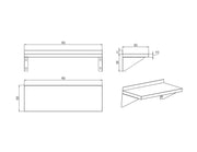 KitchenKnock Single Wall Shelf - flat Plate - AFF - 900×300×200mm 415888 - Hospitality Connect