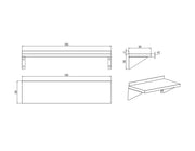 KitchenKnock Single Wall Shelf - flat Plate - AFF - 1200×300×200mm 415889 - Hospitality Connect