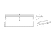 KitchenKnock Single Wall Shelf - flat Plate - AFF - 1800×300×200mm 415891 - Hospitality Connect