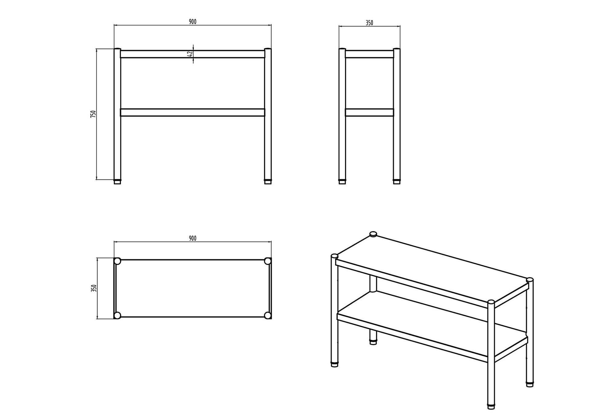KitchenKnock Single Overshelf - AFOD - 900×350×750mm 415900 - Hospitality Connect