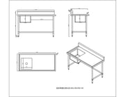 KitchenKnock Single Sink Bench - left Sink - 700 Series - 1500×700×900mm 424518 - Hospitality Connect