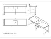 KitchenKnock Single Sink Bench - Center Sink - 700 Series - 2400×700×900mm 631123 - Hospitality Connect