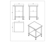 KitchenKnock Working Bench Without Splash Back - 600 Series - AWF - 600×600×900mm 631190 - Hospitality Connect