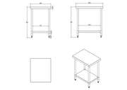 KitchenKnock Working Bench Without Splash Back - 800 Series - AWF - 600×800×900mm 631097 - Hospitality Connect