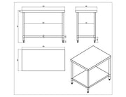 KitchenKnock Working Bench Without Splash Back - 600 Series - AWF - 1200×600×900mm 423914 - Hospitality Connect