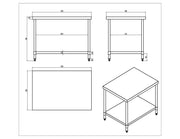 KitchenKnock Working Bench Without Splash Back - 800 Series - AWF - 1200×800×900mm 419922