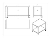 KitchenKnock Working Bench Without Splash Back - 700 Series - AWF - 1800×700×900mm 631191 - Hospitality Connect