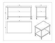 KitchenKnock Working Bench Without Splash Back - 800 Series - AWF - 1800×800×900mm 419924
