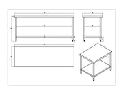 KitchenKnock Working Bench Without Splash Back - 700 Series - AWF - 2100×700×900mm 631116 - Hospitality Connect