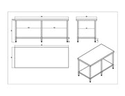 KitchenKnock Working Bench Without Splash Back - 800 Series - AWF - 2100×800×900mm 620324