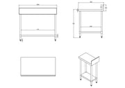 KitchenKnock Working Bench With Splash Back - 800 Series - AWS - 1200×800×900mm 620325 - Hospitality Connect