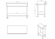 KitchenKnock Working Bench With Splash Back - 600 Single - AWS - 1500×600×900mm 424509 - Hospitality Connect