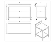 KitchenKnock Working Bench With Splash Back - 700 Series - AWS - 1500×700×900mm 424513 - Hospitality Connect