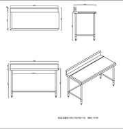 KitchenKnock Outlet Bench with Splash Back - Right - 1500×700×900mm 631589