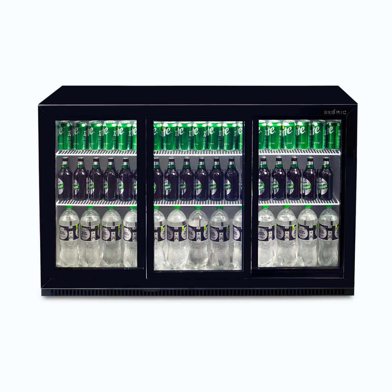 Bromic Back Bar Fridge - 307L - 3 Doors - Sliding BB0330GDS-NR-1 - Hospitality Connect