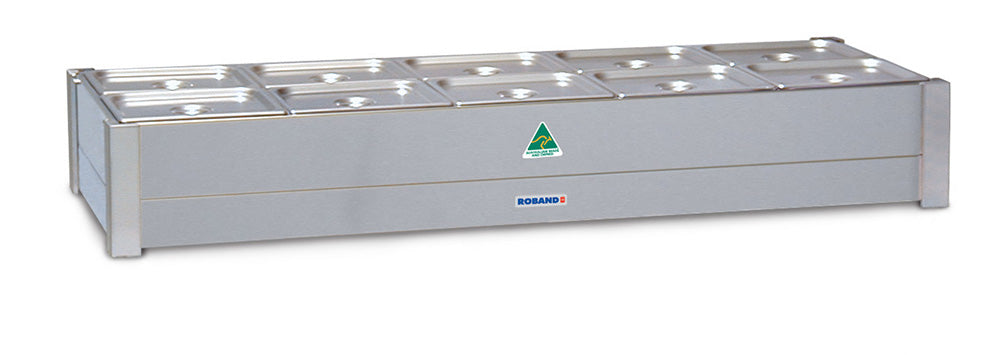 Roband Hot Bain Marie 10 x 1/2 size pans, double row BM25A - Hospitality Connect
