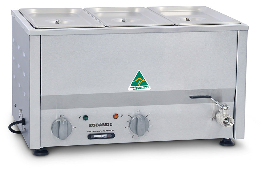 Roband Counter Top Bain Marie 3 x 1/3 size 100mm pans BM2B - Hospitality Connect