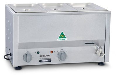 Roband Counter Top Bain Marie 3 x 1/3 size 150mm pans BM2C