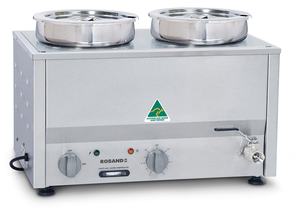 Roband Counter Top Bain Marie 2 x 200mm round pots BM2E - Hospitality Connect
