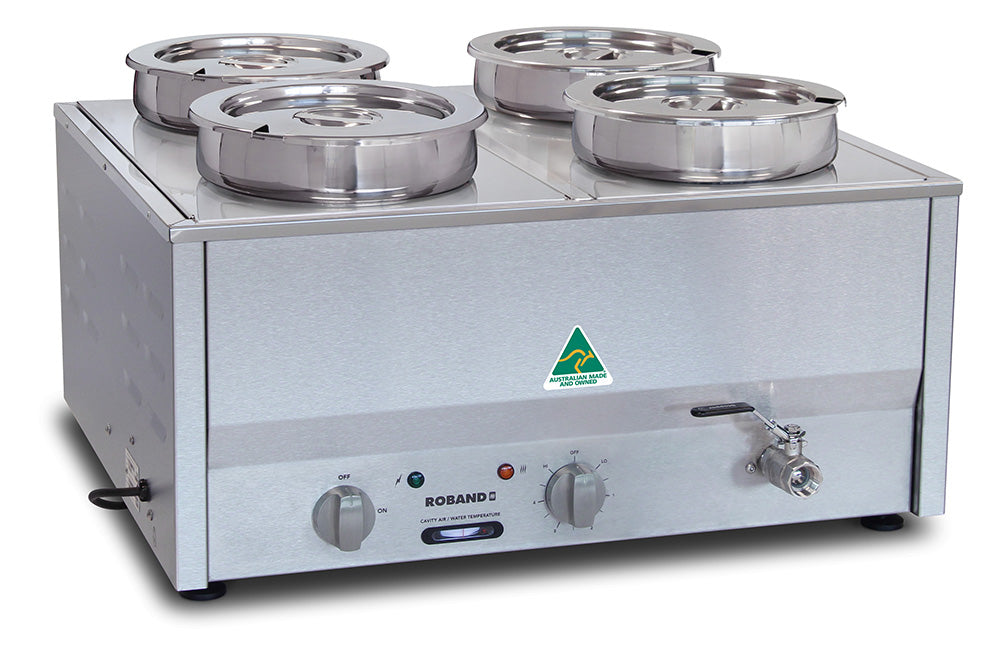 Roband Counter Top Bain Marie 4 x 200mm round pots BM4E - Hospitality Connect