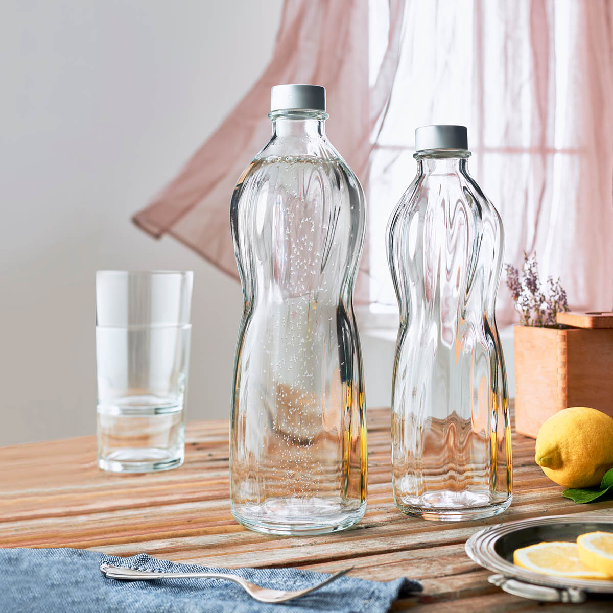 BORMIOLI ROCCO AQUA BOTTLE 89x281mm 1.0lt CLEAR (1.91865) Box of 6 - Hospitality Connect
