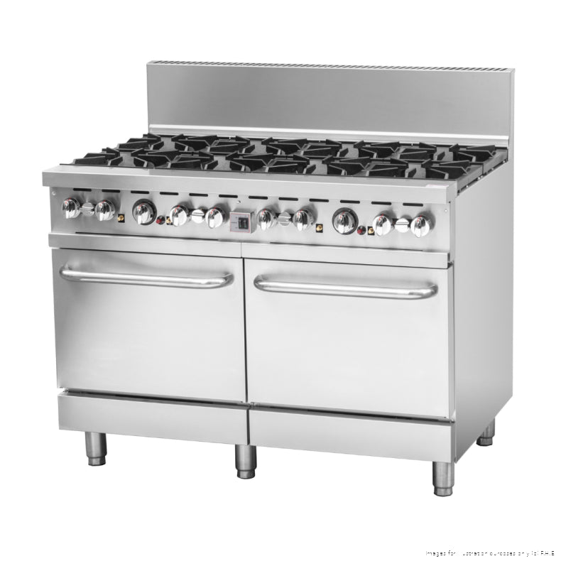 Brenner Forge 800 Series NG Gas Range with Oven (8 Burner, Double Oven) - BREG8RO-1200N