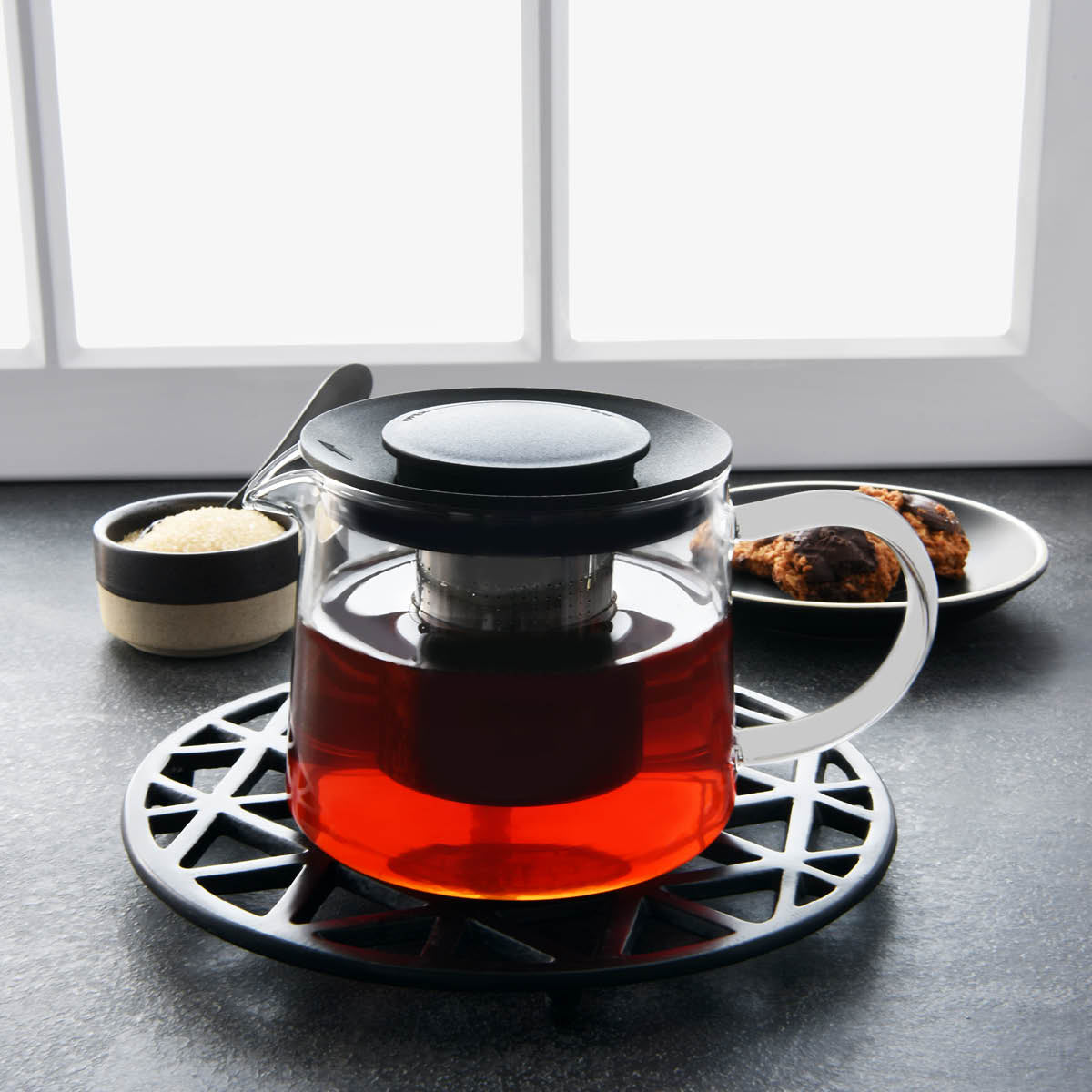 BREW INFUSION GLASS TEAPOT w/FILTER & PP LID 600ml Box of 2 - Hospitality Connect
