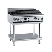 B&S Black Combination Two Open Burners & 600mm Char Broiler BT-SB2-CBR6. - Hospitality Connect