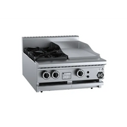 VERR Combination Two Open Burners & 300mm Grill Plate Bench Mounted VBT-SB2-GRP3BM. - Hospitality Connect