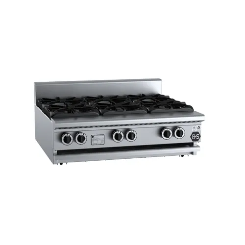 B&S Black Six Burner Boiling Top Bench Mounted BT-SB6BM. - Hospitality Connect
