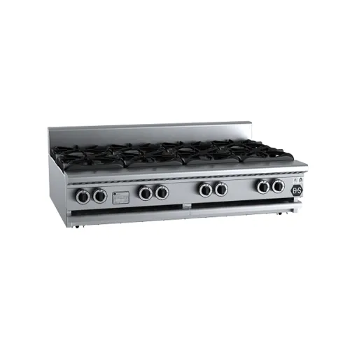 B&S Black Eight Burner Boiling Top Bench Mounted BT-SB8BM.