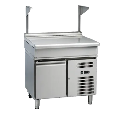 Waldorf 800 Series BTL8900S-RB - 900mm Bench Top With Salamander Support Low Back Version – Refrigerated Base - Hospitality Connect
