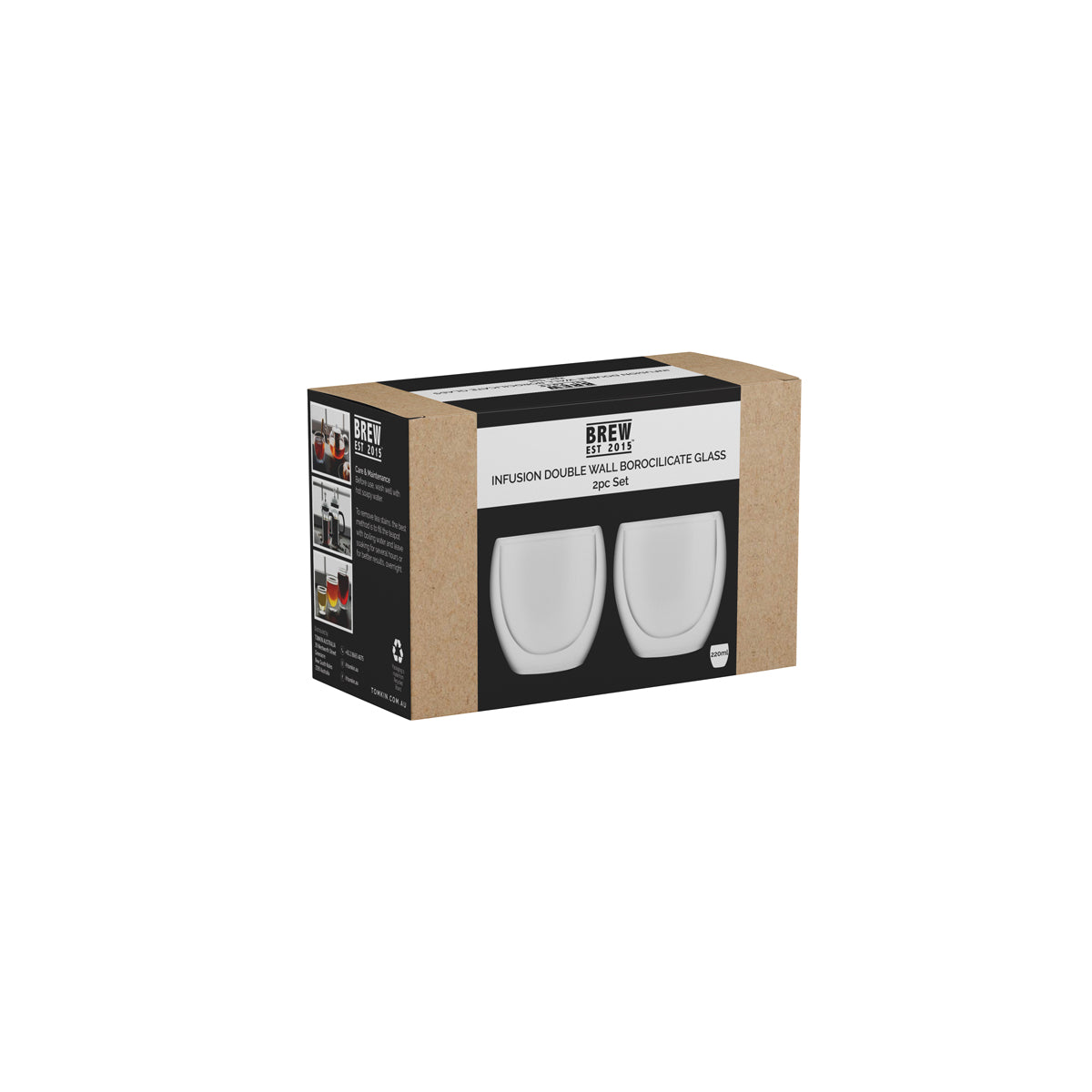 BREW INFUSION DOUBLE WALL TUMBLER 82x100mm, 220ml SET OF 12 - Hospitality Connect