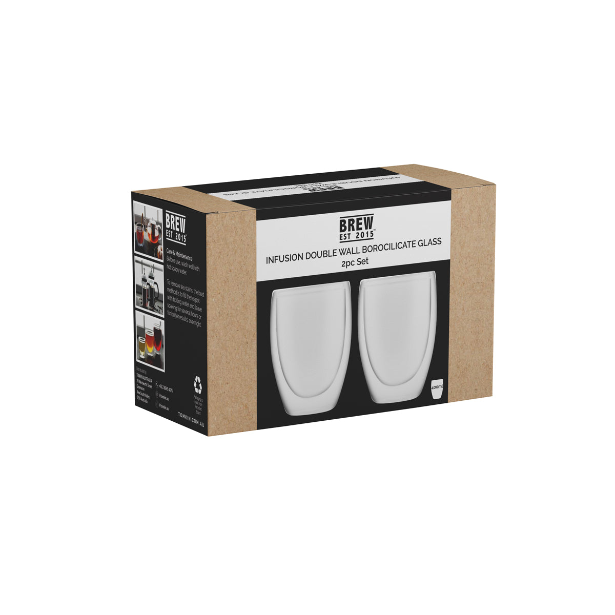 BREW INFUSION DOUBLE WALL TUMBLER 85x150mm, 400ml SET OF 12 - Hospitality Connect