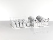 Winterhalter double rack system with PT 500 x 500 x 282mm size, shown in a clean, organized kitchen setting
