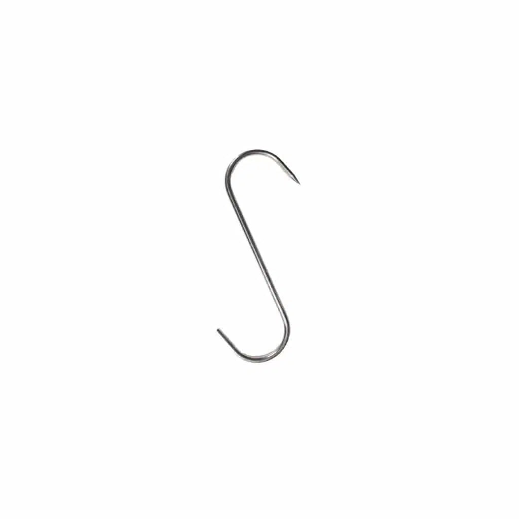 KH BUTCHERS HOOK 4" 100mm SINGLE POINT TIP 4MM GUAGE S/STEEL