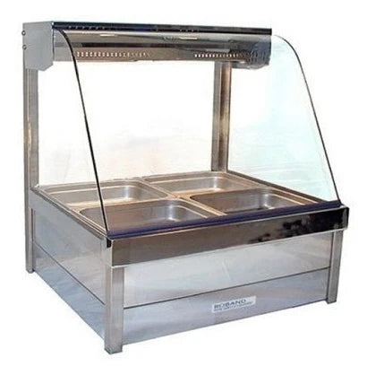 Roband Curved Glass Hot Food Display Bar, 4 pans double row C22
