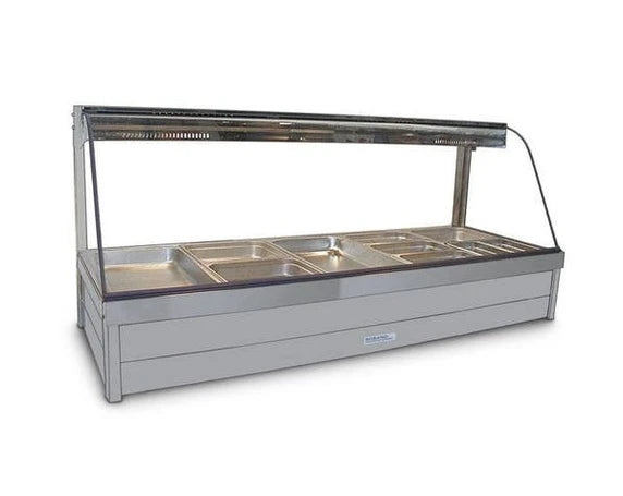 Roband Curved Glass Hot Food Display Bar, 12 pans double row C26