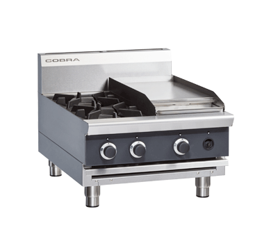 Cobra C6C-B 600mm Two Burner / Griddle Gas Cooktop - Bench Model - Hospitality Connect