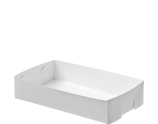 Castaway Folding Paper Food Tray - LAR | White - Hospitality Connect