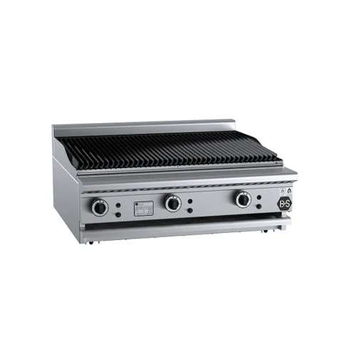 B&S Black Char Broiler 900mm Bench Mounted CBR-9BM. - Hospitality Connect