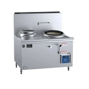 B&S Black Single Hole Hi Pac Wok with Left Rear Pot & Side Prep Table CCF-HP1+1L. - Hospitality Connect
