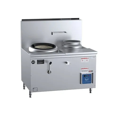 B&S Black Single Hole Hi Pac Wok with Right Rear Pot & Side Prep Table CCF-HP1+1R. - Hospitality Connect