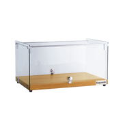 Exquisite CD35-Oak One Tier Flat Glass Ambient Cake Display – Natural Oak Colour - Hospitality Connect