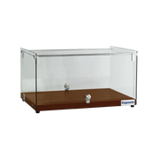 Exquisite CD35-Walnut One Tier Flat Glass Ambient Cake Display – Elegant Walnut Colour - Hospitality Connect