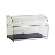 Exquisite CD45-Black Two Tiers Curved Glass Ambient Cake Display – Woodgrain Black Colour 45 Litre - Hospitality Connect