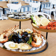 CHEF INOX 3-TIER PLATE SEAFOOD STAND BRASS/IRON 600x575x225m - Hospitality Connect