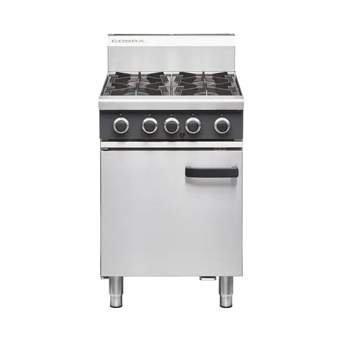 Cobra 600mm Four Burner Gas Range Static Oven  CR6D. - Hospitality Connect